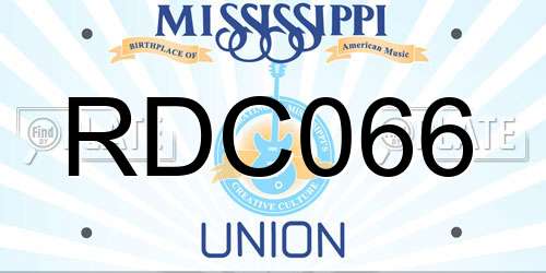 RDC066 Mississippi License Plate