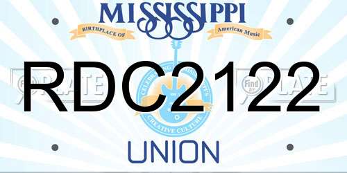 RDC2122 Mississippi License Plate