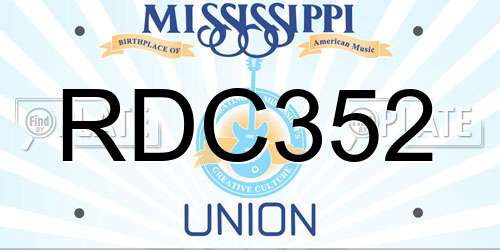RDC352 Mississippi License Plate