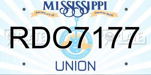 RDC7177 Mississippi License Plate
