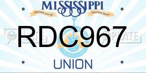 RDC967 Mississippi License Plate