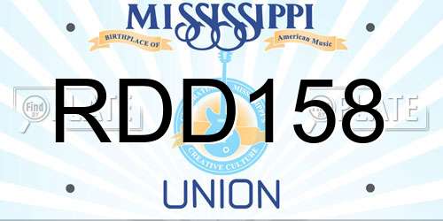 RDD158 Mississippi License Plate