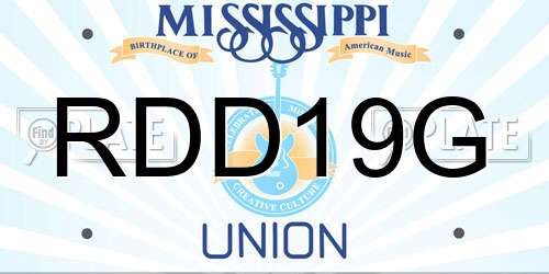 RDD19G Mississippi License Plate