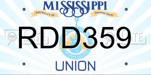 RDD359 Mississippi License Plate