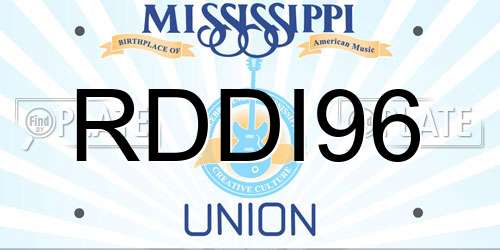 RDDI96 Mississippi License Plate