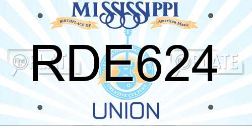 RDE624 Mississippi License Plate