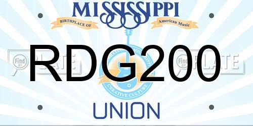 RDG200 Mississippi License Plate