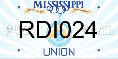RDI024 Mississippi License Plate