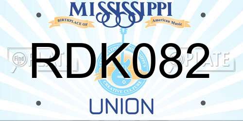 RDK082 Mississippi License Plate