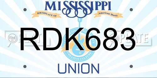 RDK683 Mississippi License Plate