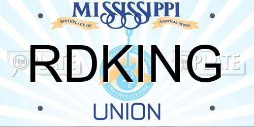 RDKING Mississippi License Plate