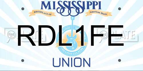 RDL1FE Mississippi License Plate