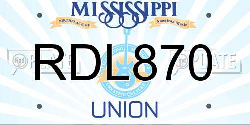 RDL870 Mississippi License Plate