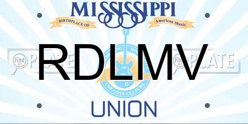 RDLMV Mississippi License Plate
