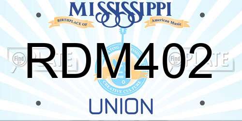 RDM402 Mississippi License Plate