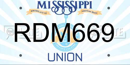 RDM669 Mississippi License Plate