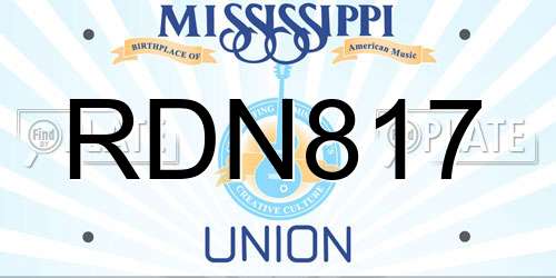 RDN817 Mississippi License Plate