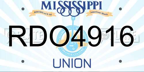 RDO4916 Mississippi License Plate