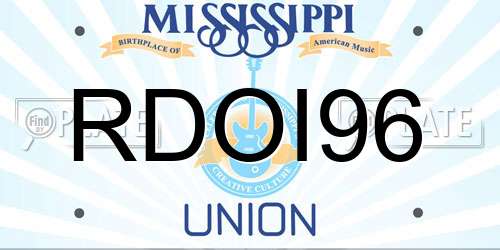 RDOI96 Mississippi License Plate