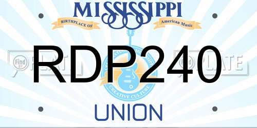 RDP240 Mississippi License Plate
