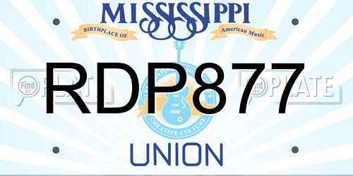 RDP877 Mississippi License Plate