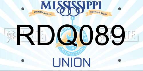 RDQ089 Mississippi License Plate