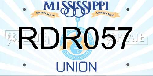 RDR057 Mississippi License Plate