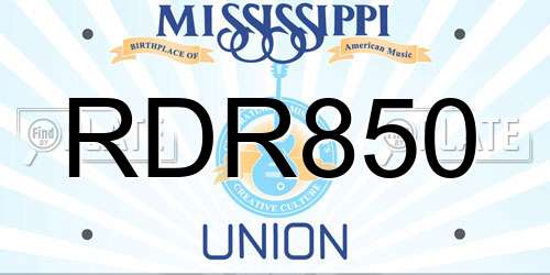 RDR850 Mississippi License Plate