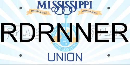RDRNNER Mississippi License Plate