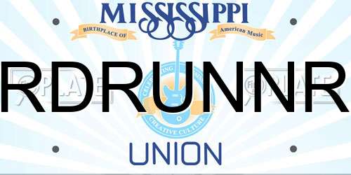 RDRUNNR Mississippi License Plate