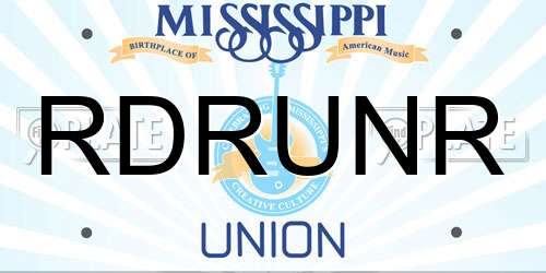 RDRUNR Mississippi License Plate