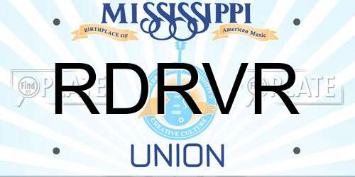 RDRVR Mississippi License Plate