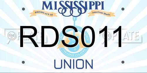 RDS011 Mississippi License Plate