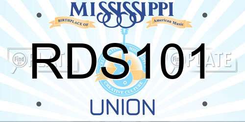 RDS101 Mississippi License Plate