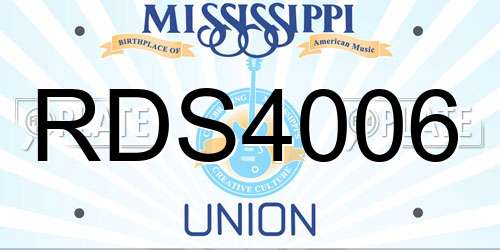 RDS4006 Mississippi License Plate