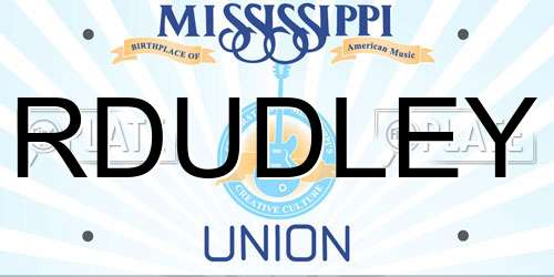 RDUDLEY Mississippi License Plate