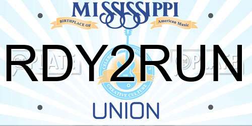 RDY2RUN Mississippi License Plate