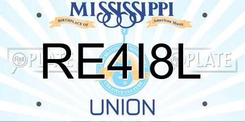RE4I8L Mississippi License Plate