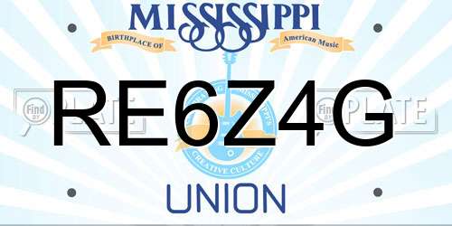 RE6Z4G Mississippi License Plate