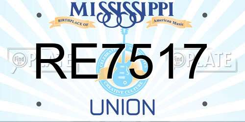 RE7517 Mississippi License Plate