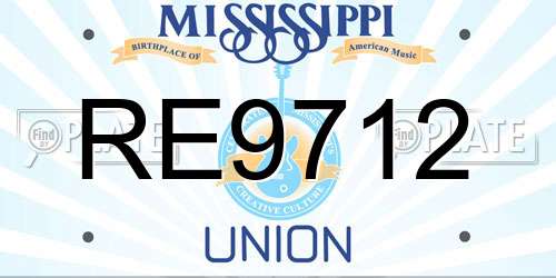 RE9712 Mississippi License Plate
