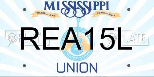 REA15L Mississippi License Plate