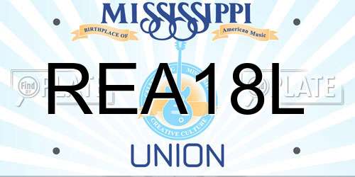 REA18L Mississippi License Plate