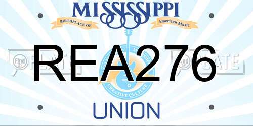 REA276 Mississippi License Plate