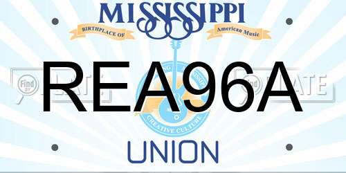 REA96A Mississippi License Plate
