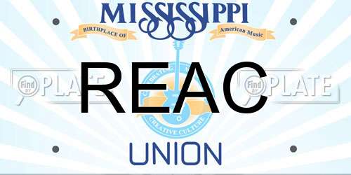 REAC Mississippi License Plate