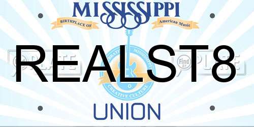 REALST8 Mississippi License Plate