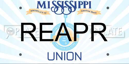 REAPR Mississippi License Plate