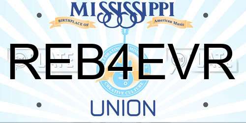 REB4EVR Mississippi License Plate