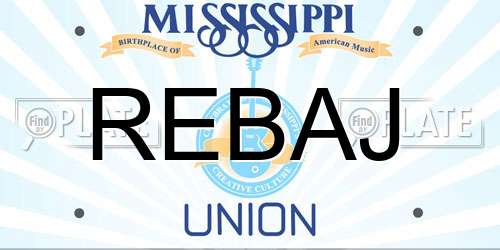 REBAJ Mississippi License Plate